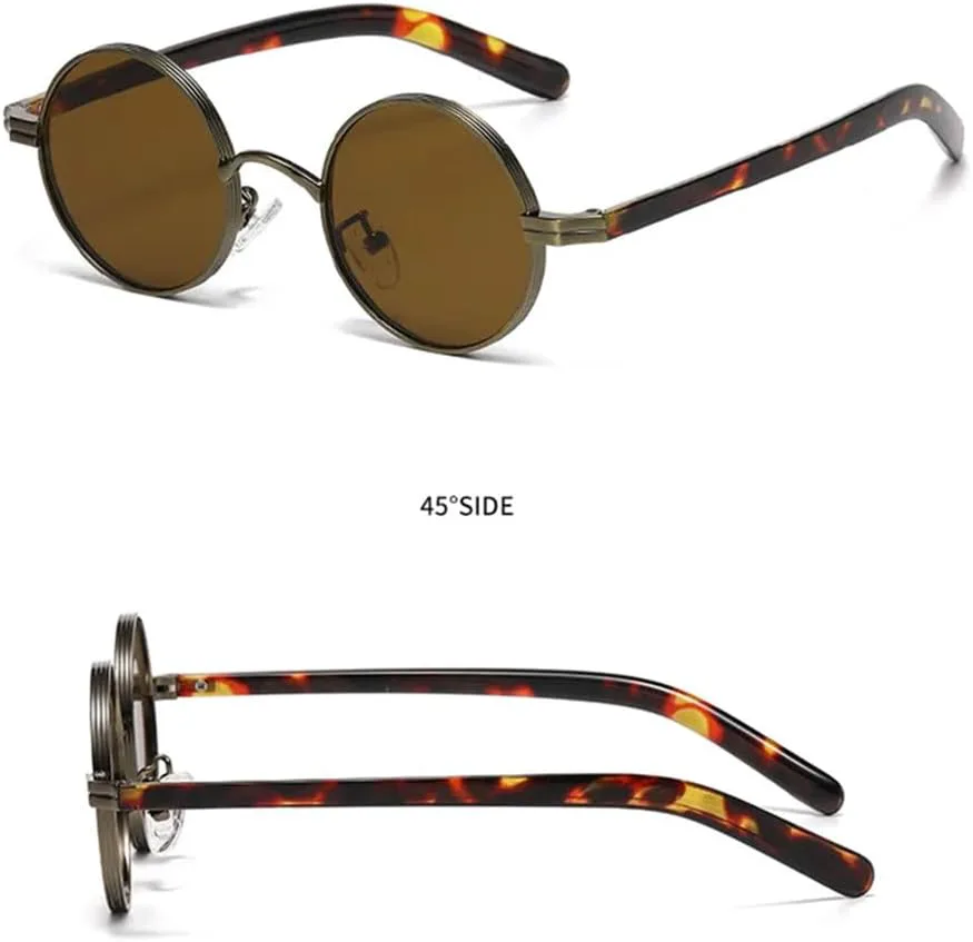 

Солнцезащитные очки с круглой оправой UV400 для женщин и мужчин, предназначенные для занятий спортом на открытом воздухе, бега и путешествий UYPTK, Gun Tea Leopard