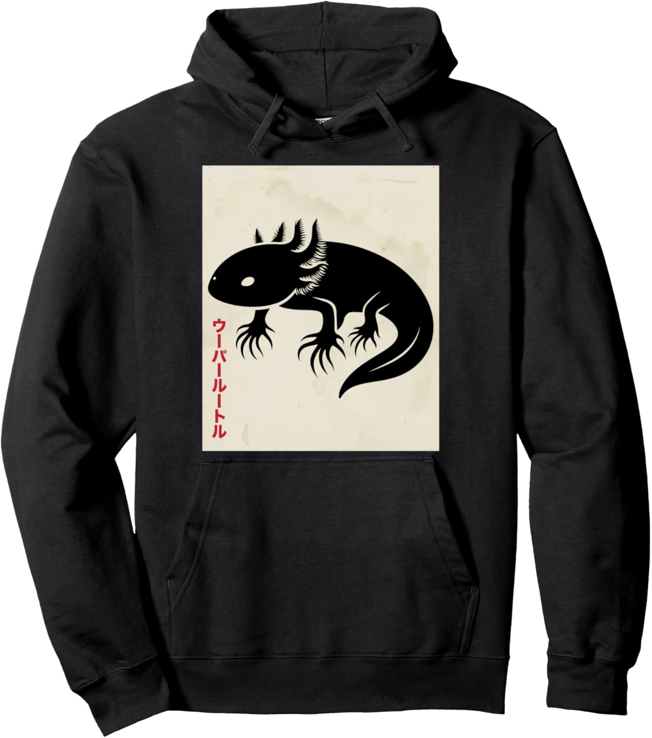 

Худи в пастельных тонах с изображением аксолотля и узором укие-э, посвященное японской живописи Japanese Merch & Vaporwave Aesthetics Gift, черный