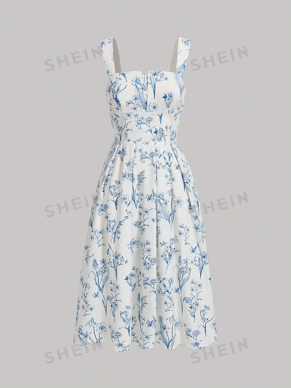 

Платье длинное Shein Mod на бретельках, синий