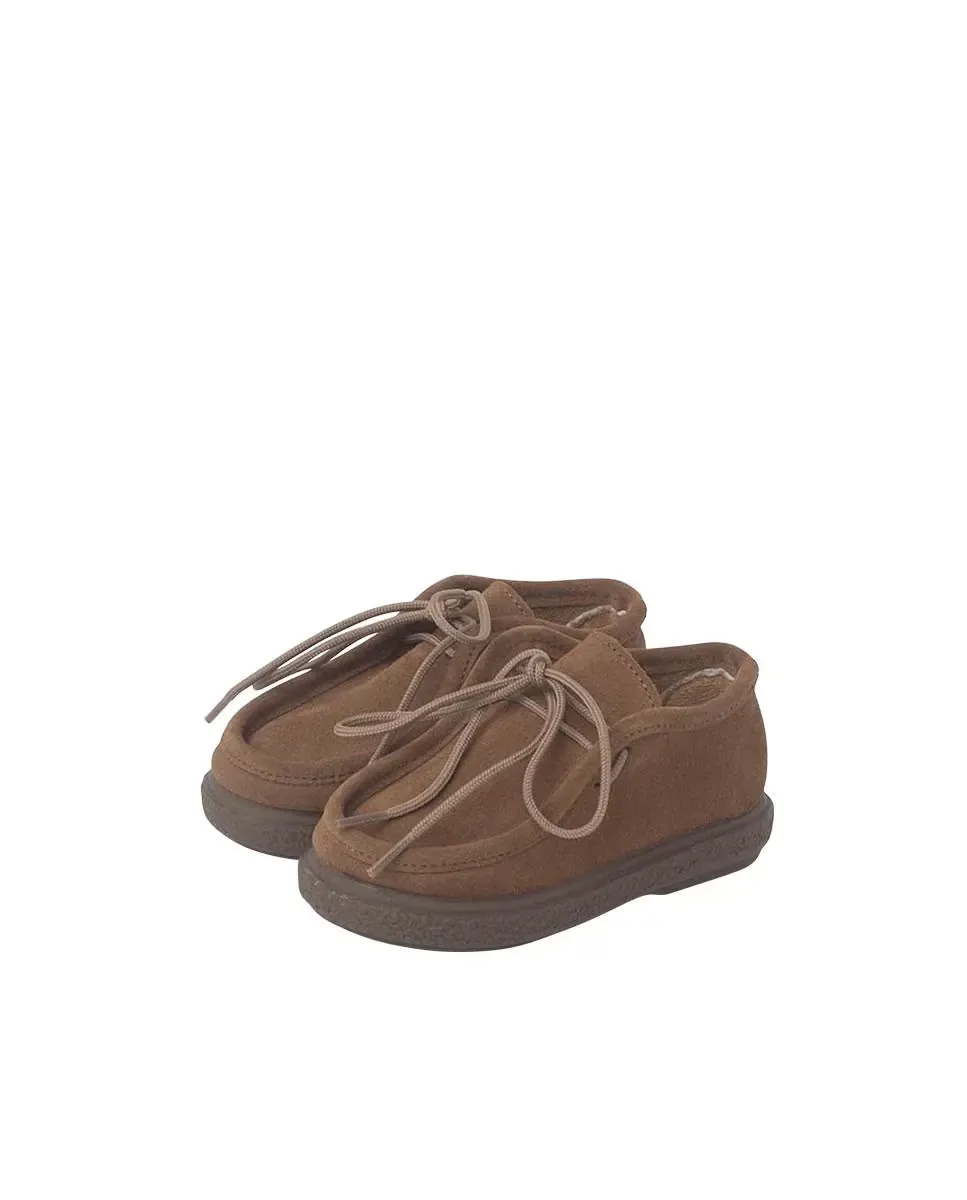 Кожаная обувь на шнурках для первых шагов малыша Pisamonas, Camel — фото 2