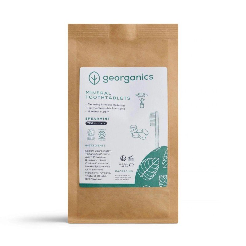

Georganics, натуральная зубная паста Spearmint в таблетках, 720 таблеток