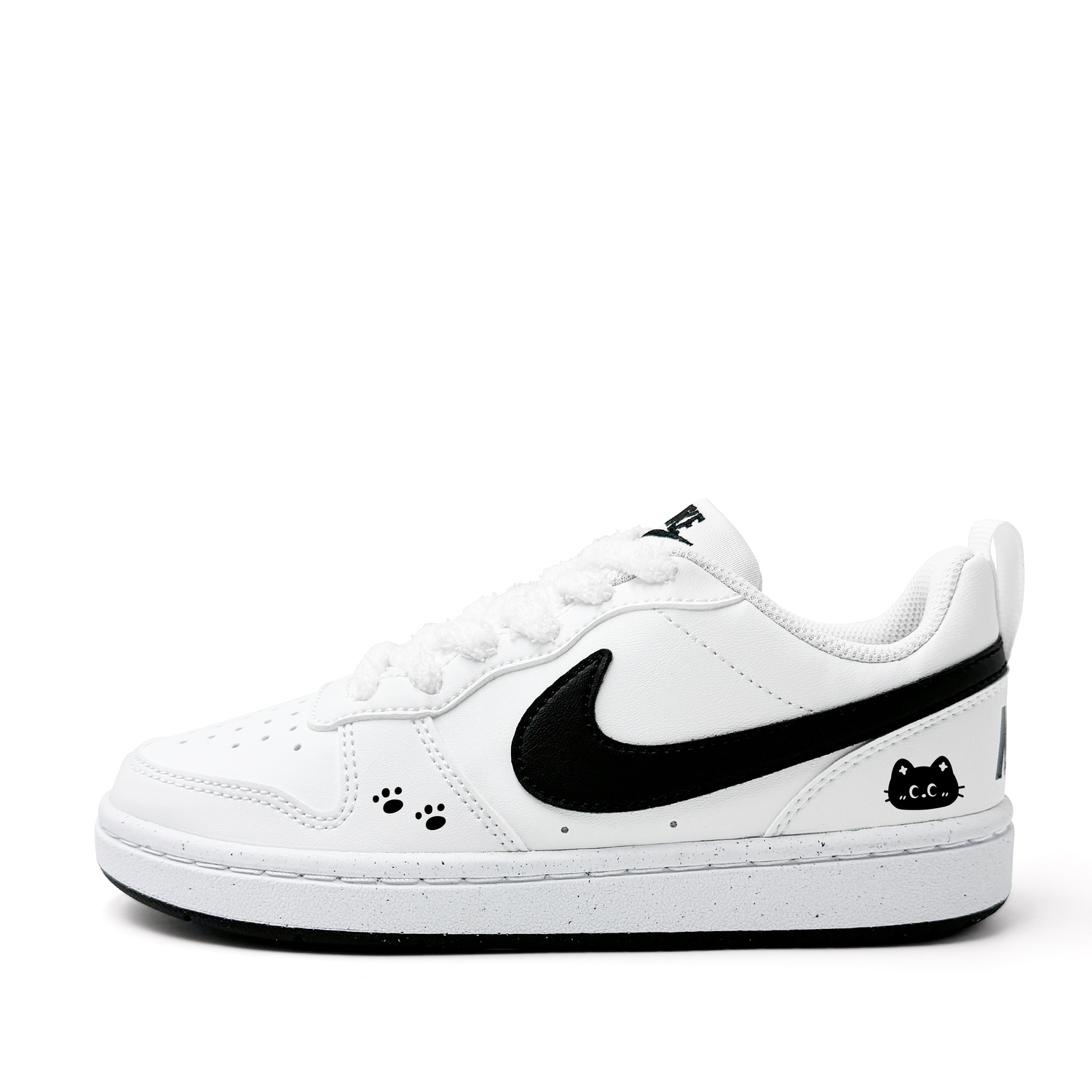 

Nike Court Borough Cute Meowth Synthetic Leather Abrasion Resistant Low top Kids' Skateboarding Shoes White Teenagers