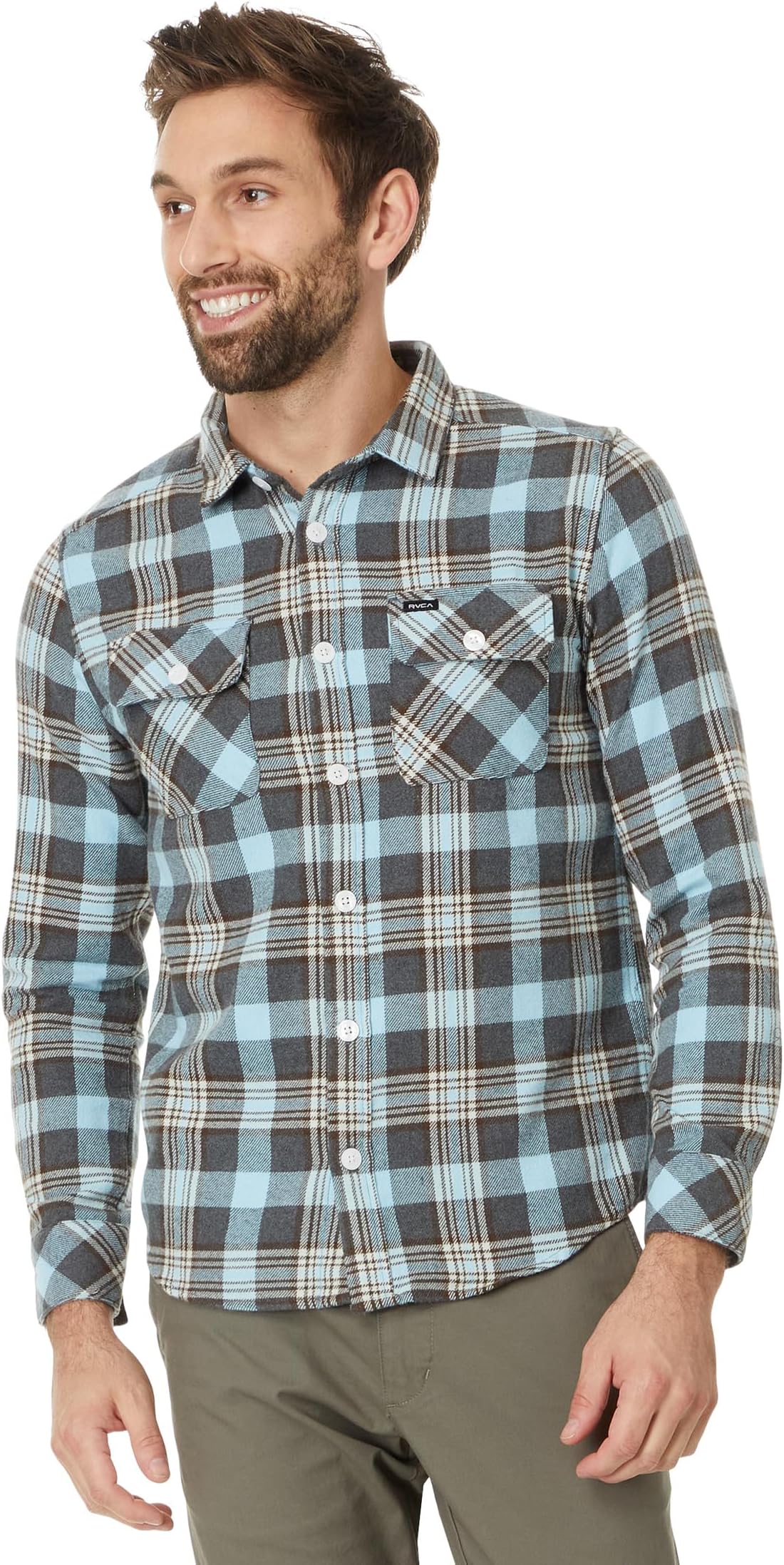 

Футболка RVCA That'll Work Long Sleeve Flannel, цвет Charcoal