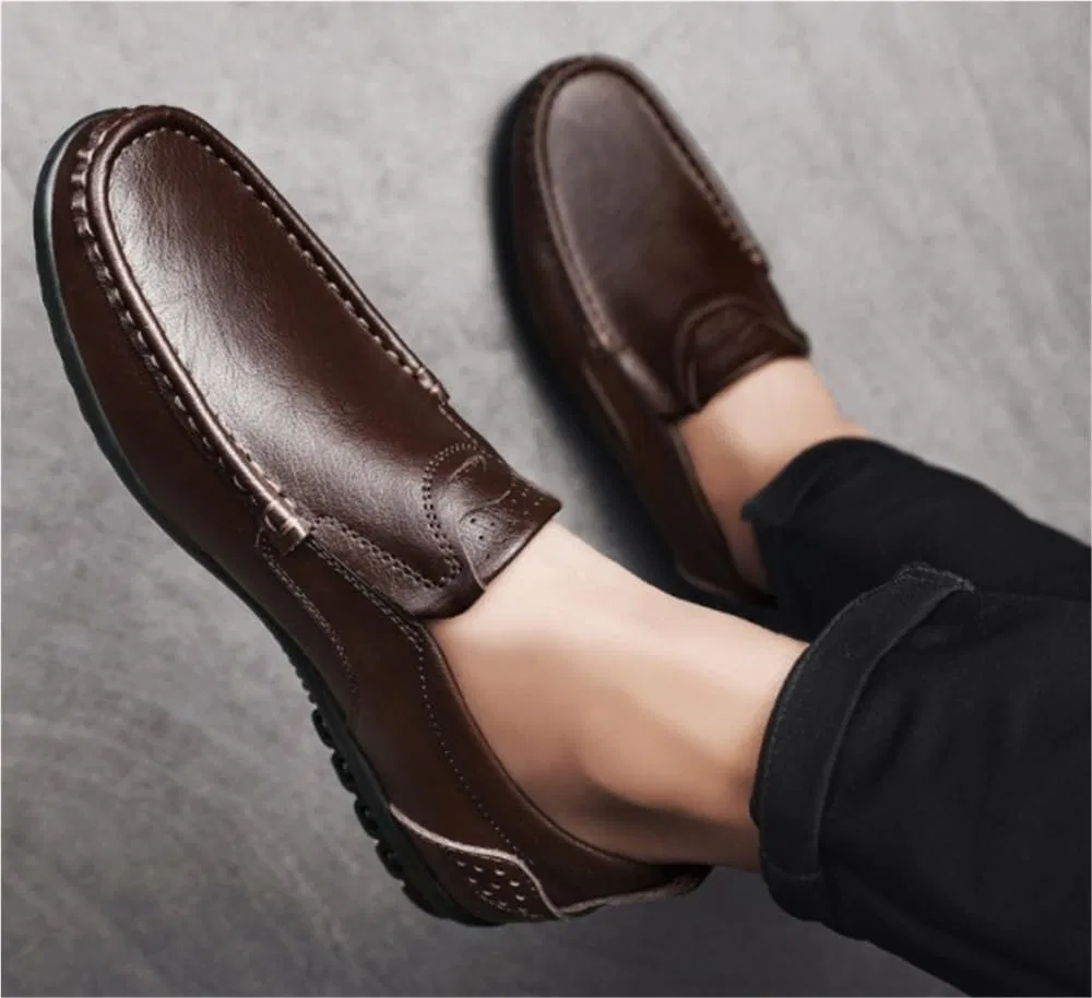 Лоферы мужские Leather Shoes, коричневый UOPYNE — фото 3