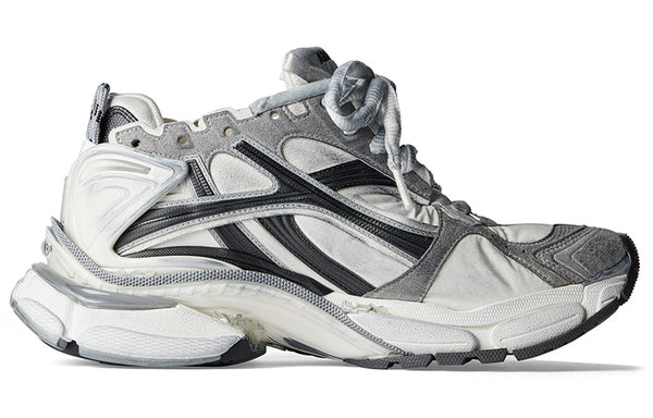 Кроссовки runner sneakers 'grey white and black nylon and suede like fabric' Balenciaga, серый — фото 2