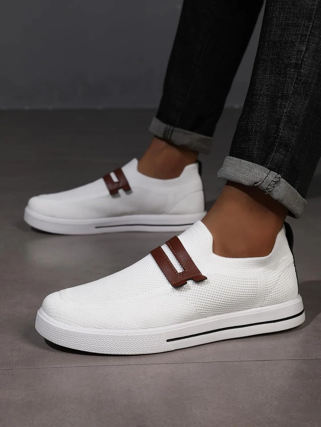 Мужские повседневные лоферы Mesh Business Oxfords, белый Hhhchpm — фото 4