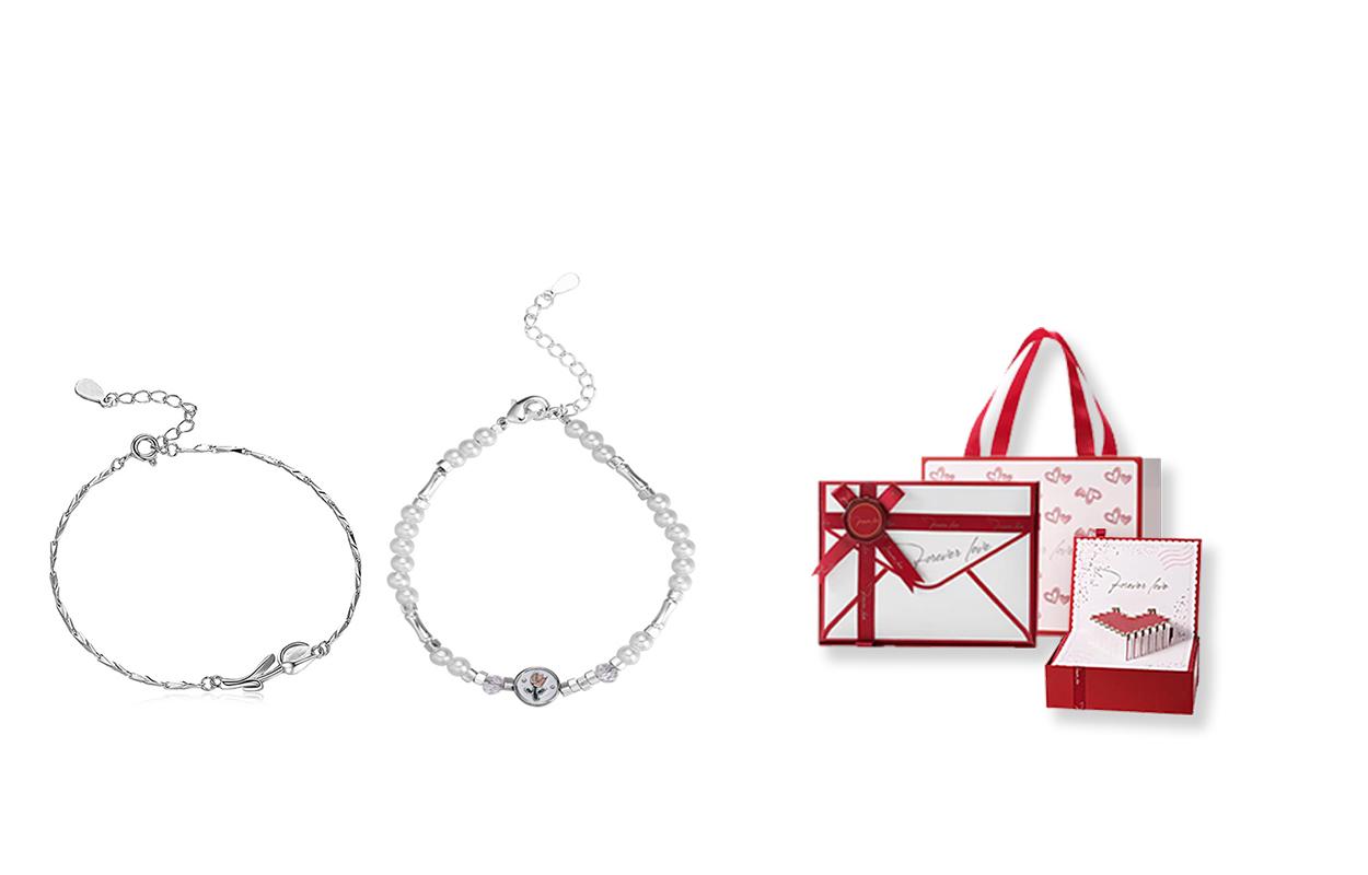 

Браслет женский GIFU, Tulip Girlfriend Bracelet + [Love Heartbeat Gift Box]