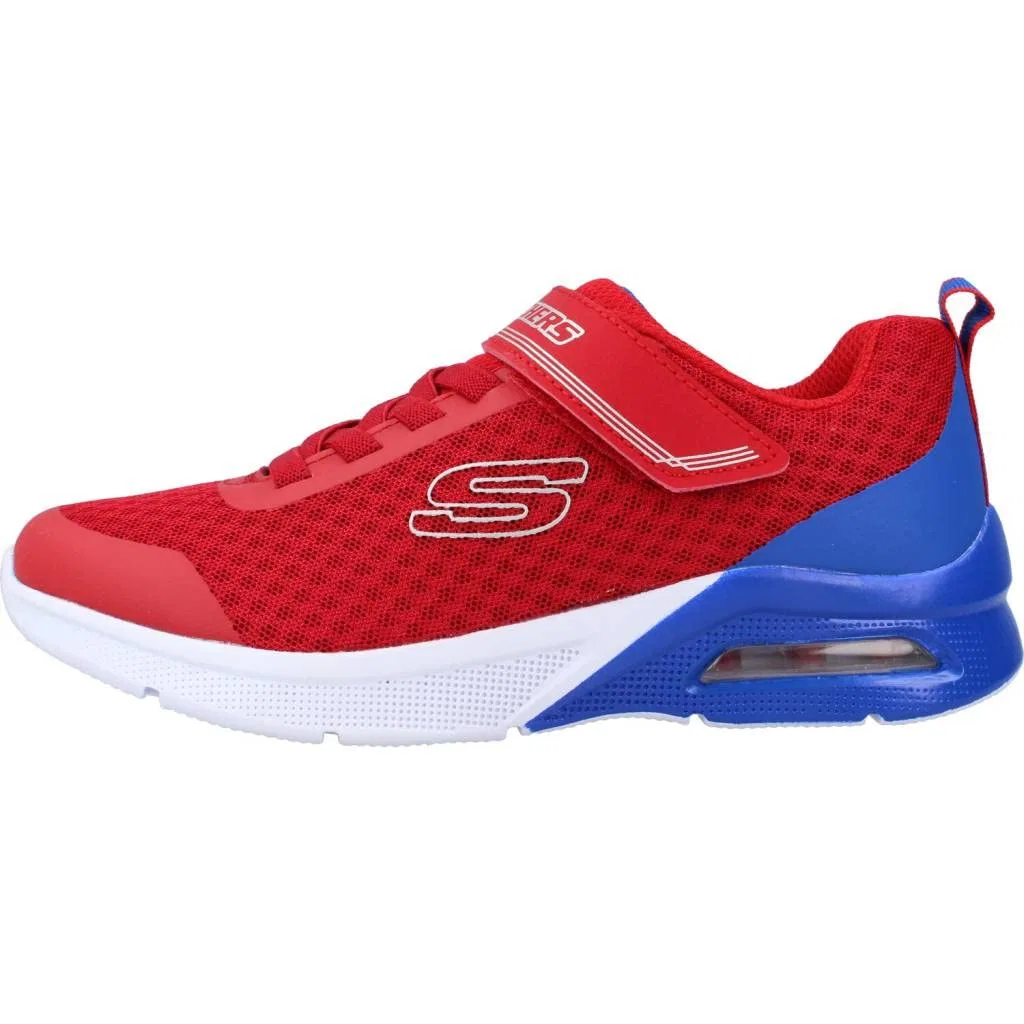 Детские кроссовки для мальчиков легкие Microspec Max Gorvix Skechers, Fabric Red Blue Silver Trim — фото 2
