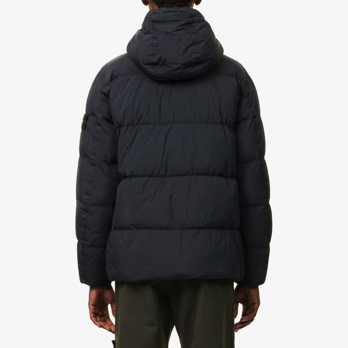 Куртка-пуховик из нейлона с капюшоном crinkle reps Stone Island, темно-синий — фото 4