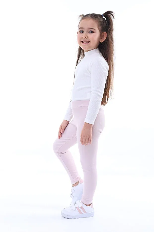 Детские леггинсы для девочек хлопковые Basics Kyex, Broken Pink — фото 2