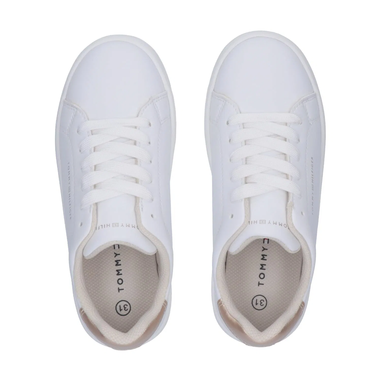 Детские кроссовки для девочек на шнуровке Jack Tommy Hilfiger, White Platinum — фото 3