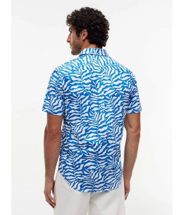 Мужская рубашка с коротким рукавом Papertouch Palm Tommy Hilfiger, Blu Marino — фото 3