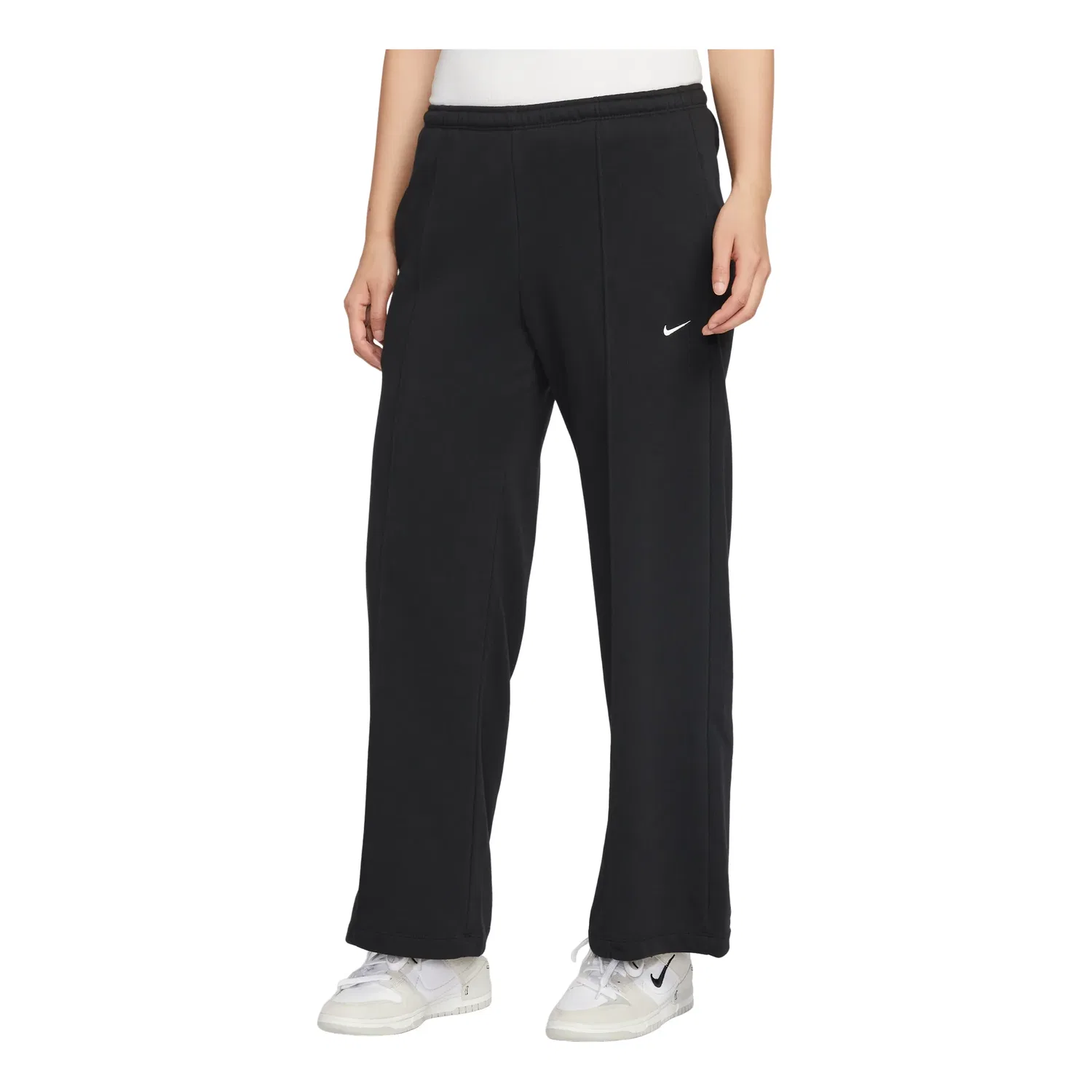 Женские брюки Sportswear French Terry Mid-Rise Pants Asia Sizing 'Black' Nike, черный