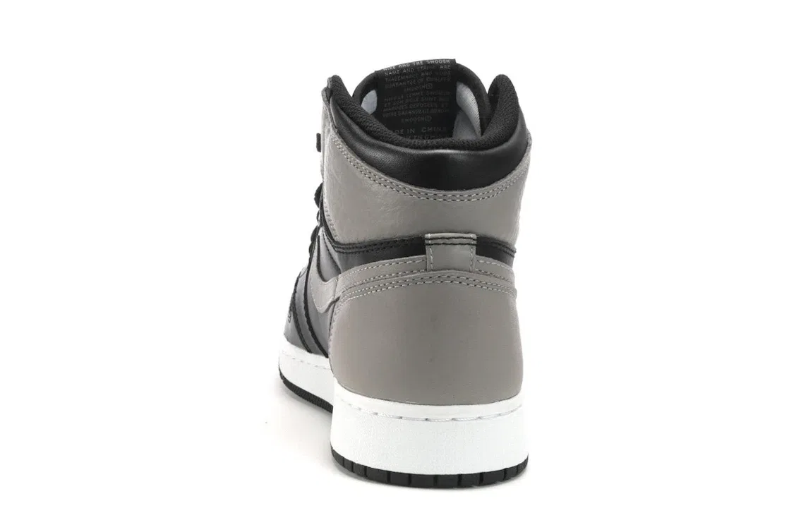 Детские кроссовки для мальчиков с высоким верхом Jordan 1 Retro High Shadow (2018) GS Jordan, Black/Medium Grey-White — фото 4