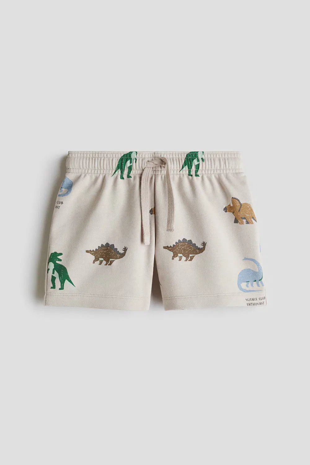 Шорты из хлопчатобумажной ткани, используемой для толстовок H&M, Hellbeige/Dinosaurier