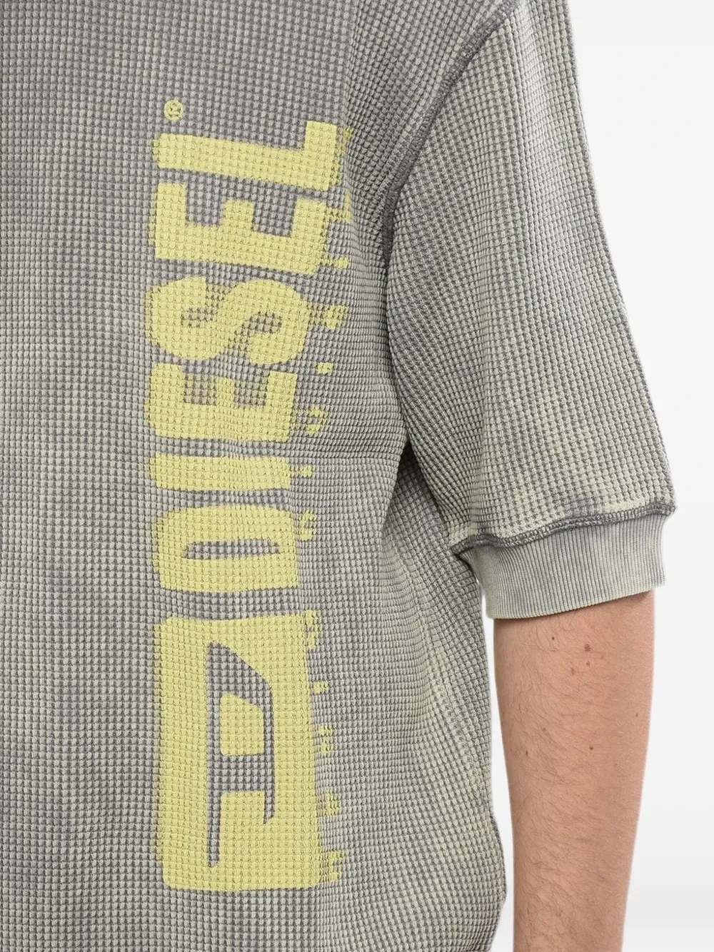 Джемпер Diesel Red Tag с логотипом, стиранный кислотой, серый — фото 4