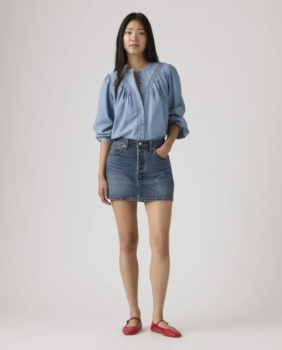Женская короткая джинсовая юбка Icon, Levi's, Azul Marino — фото 4