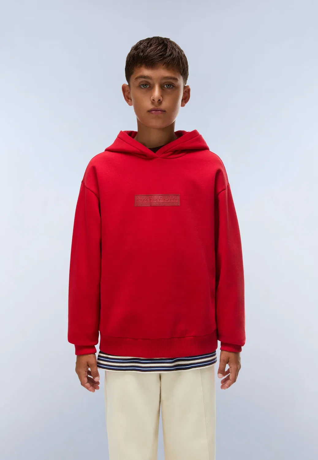 Новый логотип в виде коробки - худи Napapijri, Medium Red