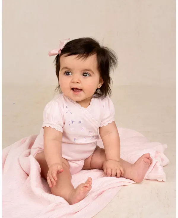 Детский боди-комбинезон для новорожденных хлопковый Little Blossoms Knit Romper Feltman Brothers, розовый — фото 2