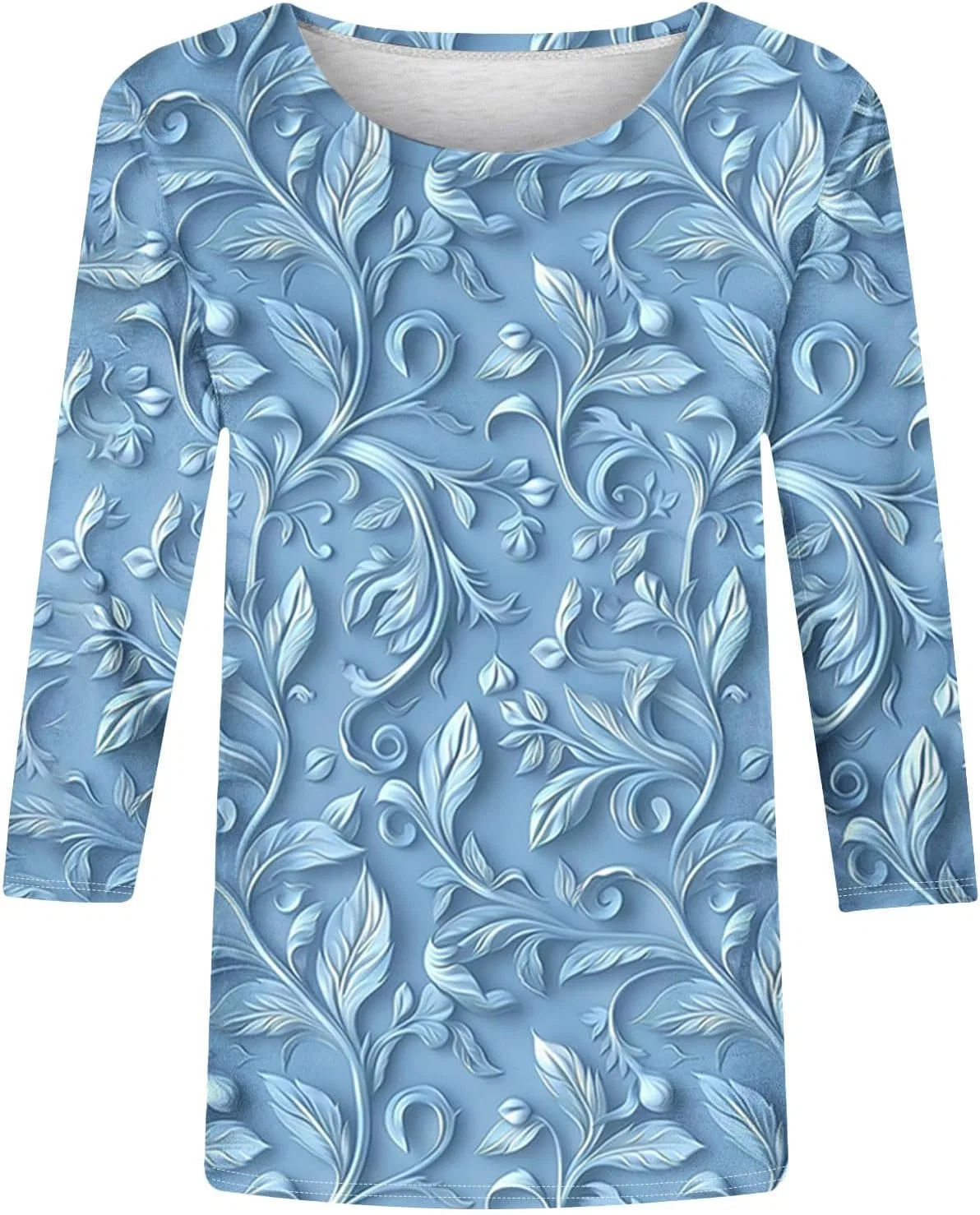Женская футболка с 3/4 рукавом тюник Oversize, Multicolor-4 — фото 3