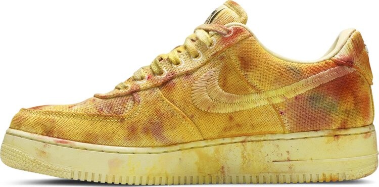 Кроссовки Nike Stussy x Lookout & Wonderland x Air Force 1 Low 'Hand Dyed - Los Angeles', желтый — фото 4