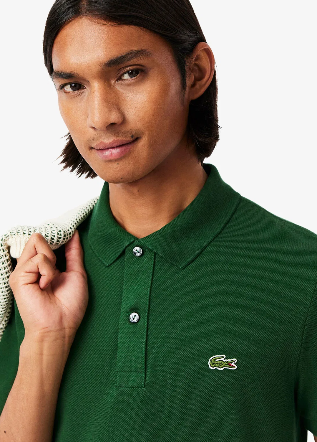 Поло Lacoste L.12.12 Slim Fit, green — фото 2