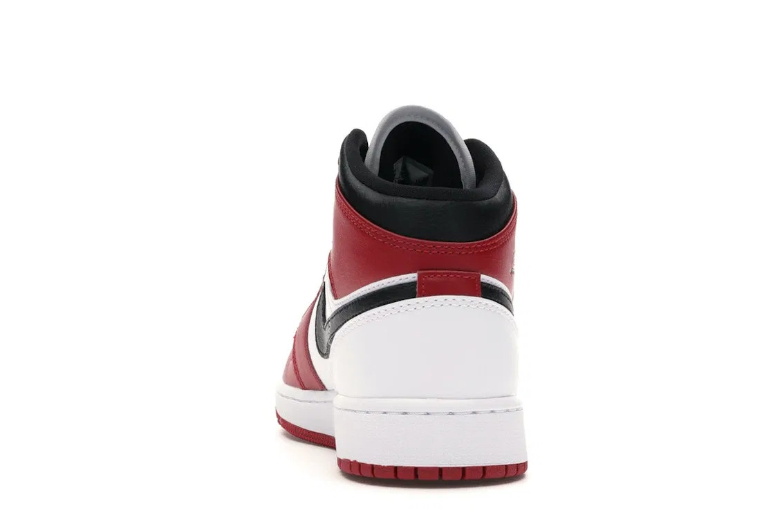 Детские кроссовки с повседневным дизайном Jordan 1 Mid Jordan, White/Gym Red-Black — фото 4