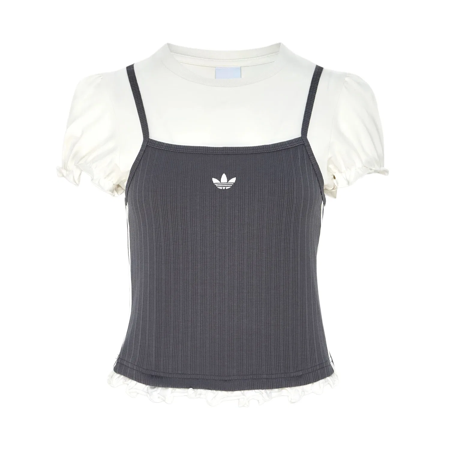 Женская футболка с круглым вырезом White/Dark Gray Adidas Originals