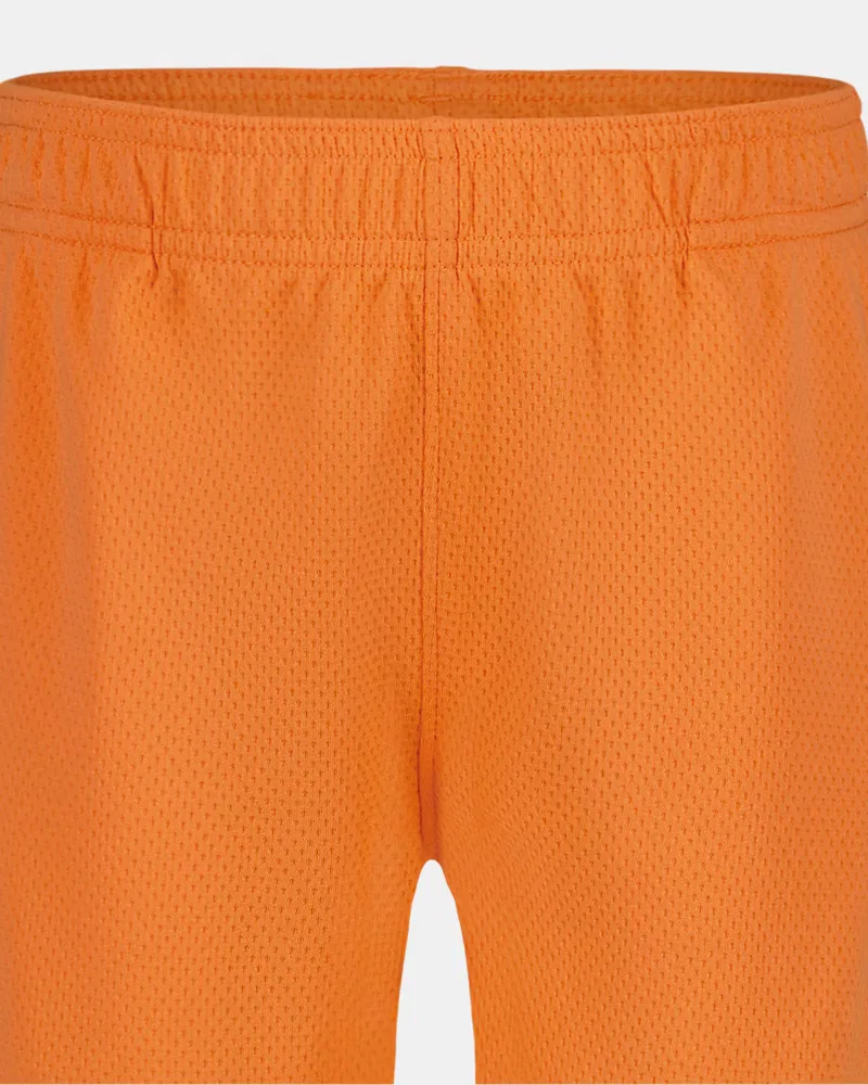 Шорты детские спортивные из вентилируемой сетки UA Tech Wordmark UnderArmour, Apollo Orange — фото 2