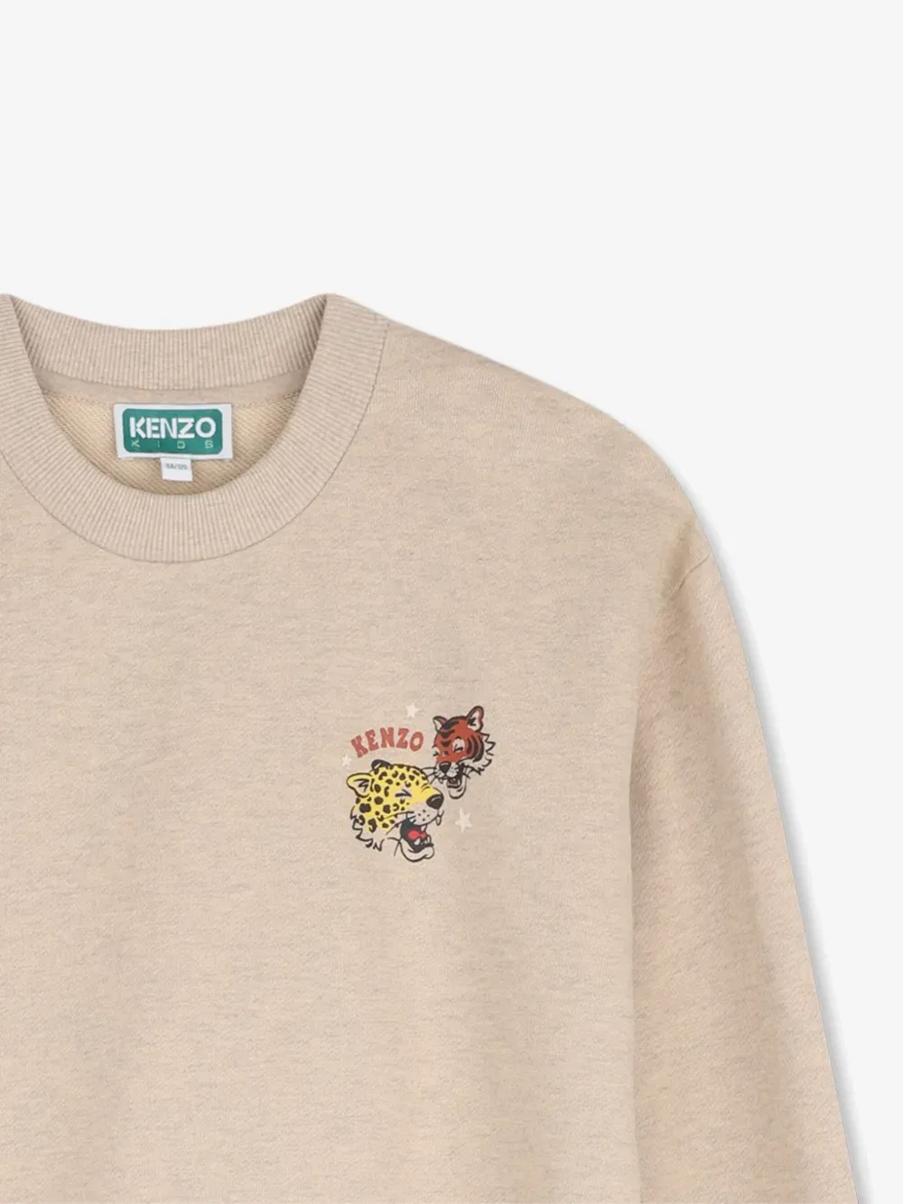 Свитер с графичным принтом Kenzo Kids, бежевый — фото 3