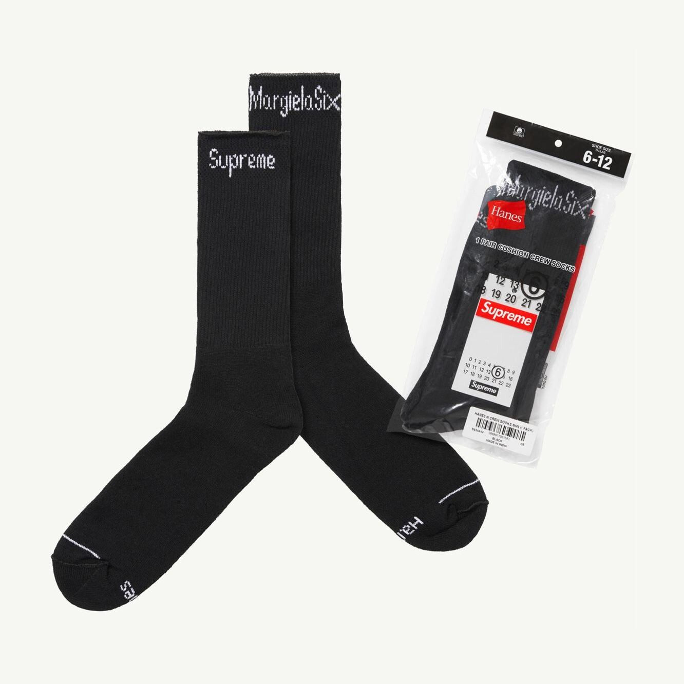 

Носки Supreme x MM6 Maison Margiela x Hanes Crew, черный