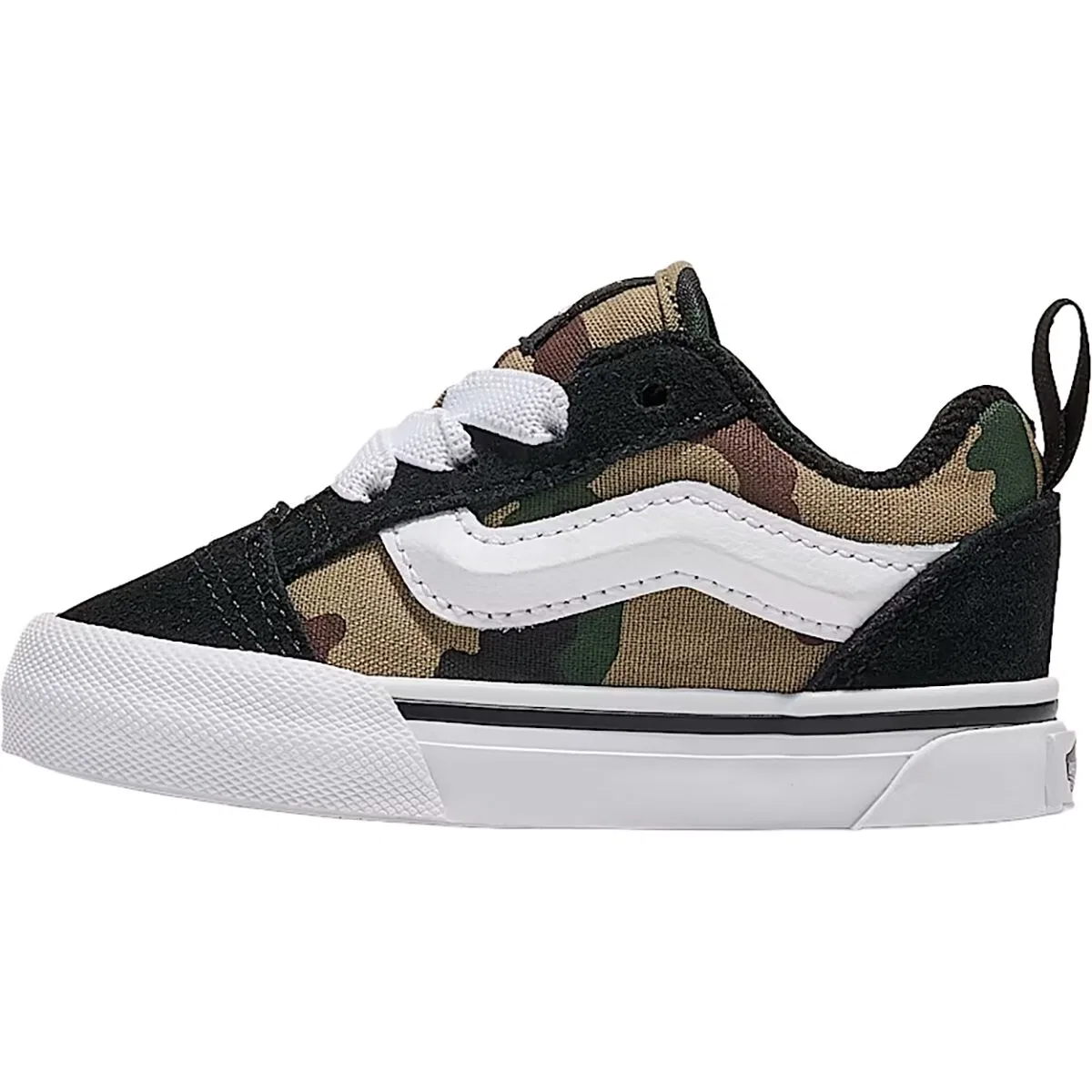 Детские кеды для мальчиков с эластичной шнуровкой Knu Skool Elastic Lace Shoe Vans, Camo Black/Green