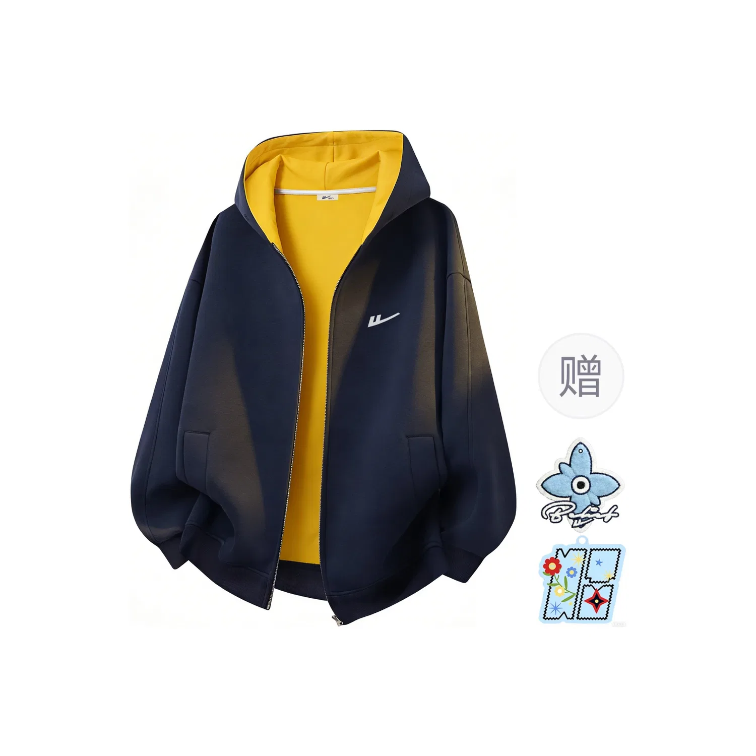 Детский свитшот-кардиган с капюшоном Navy Blue with Badge+Scented Sachet Charm WARRIOR
