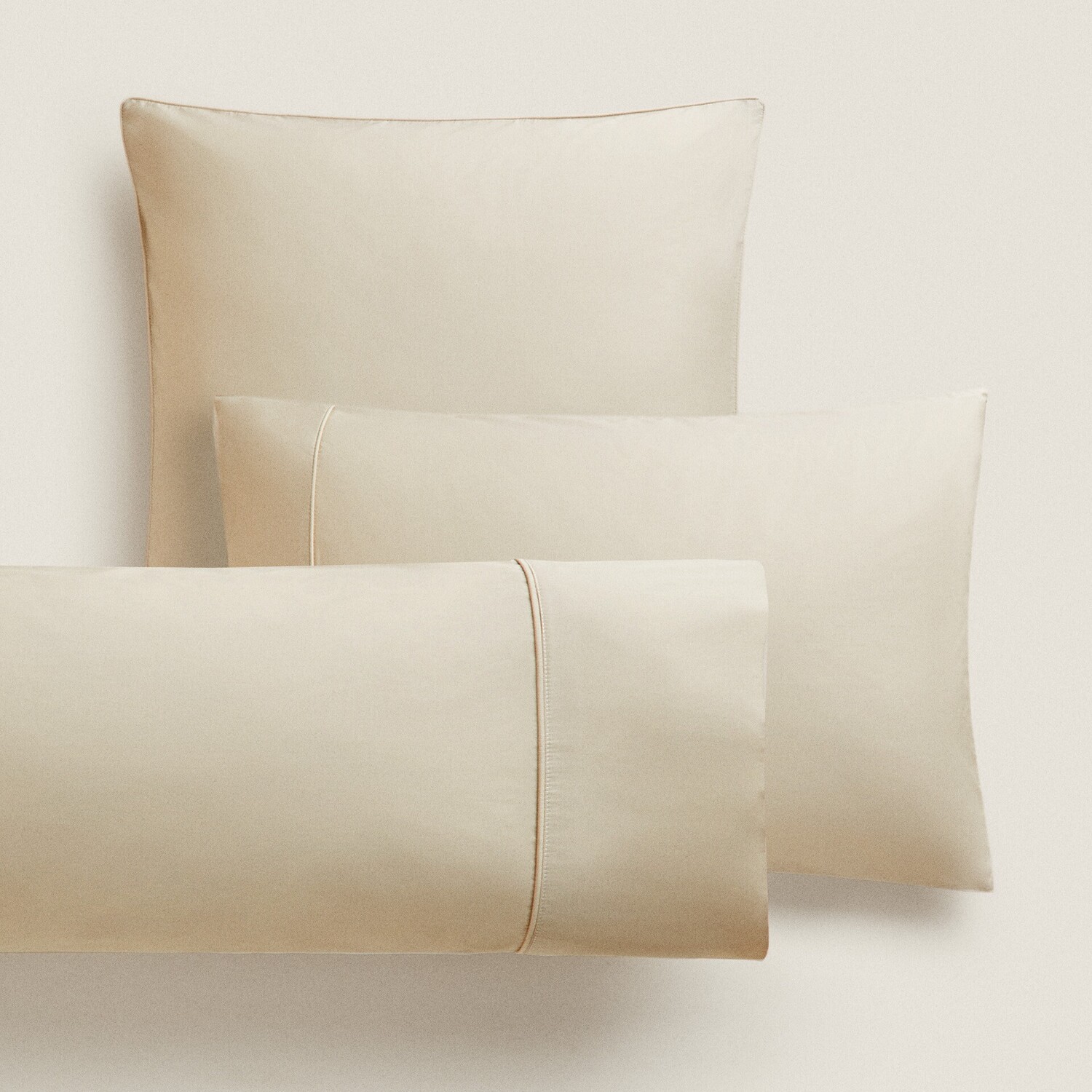 

Наволочка Zara Home Cotton Percale, 300 нитей, бежевый
