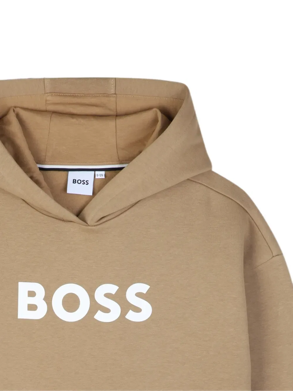 Худи с капюшоном BOSS Kidswear, бежевый — фото 3