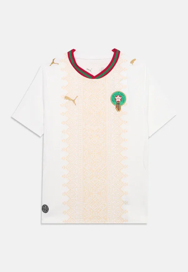 Футболка с влагоотведением Morocco frmf away jersey Puma, White, Victory Gold, белый — фото 3