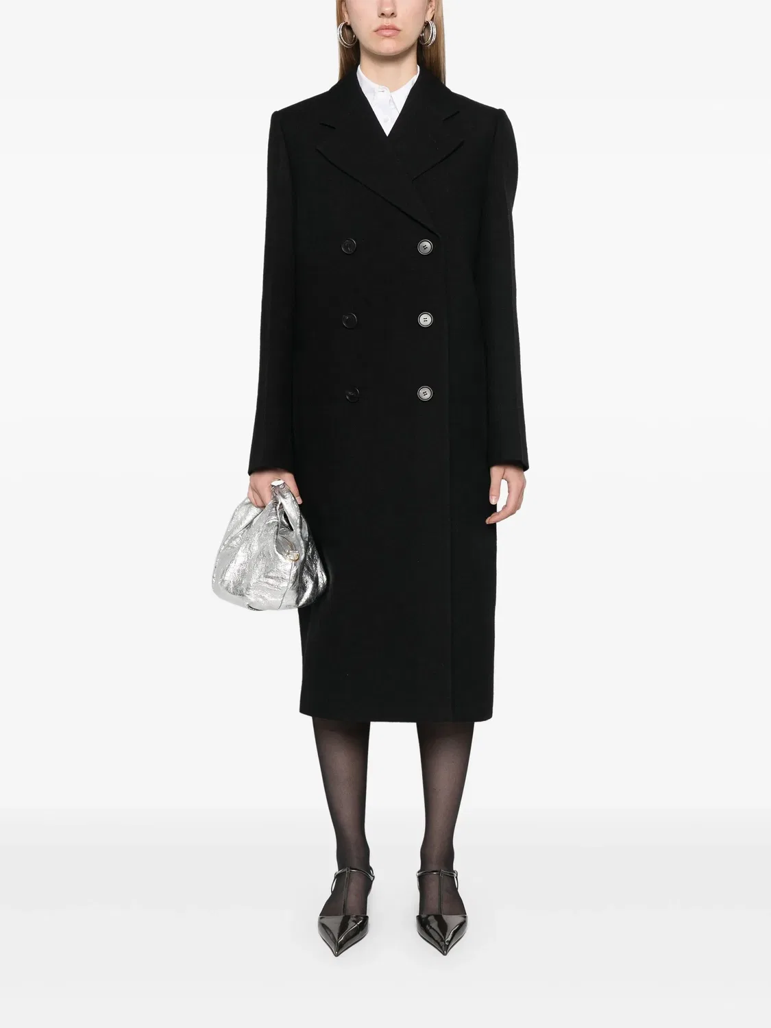Пальто из чистой шерсти от Prada, черный — фото 3