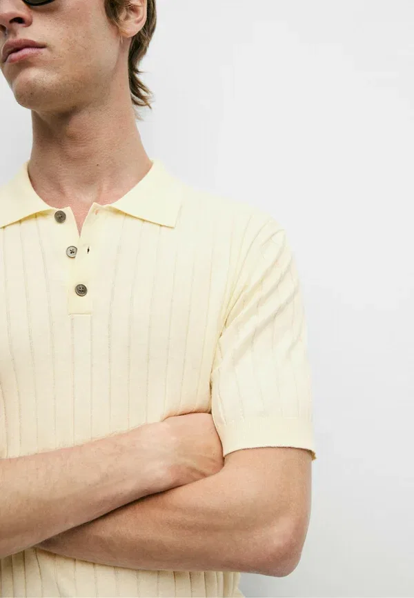Поло хлопковое Polo shirt Massimo Dutti, белый — фото 4