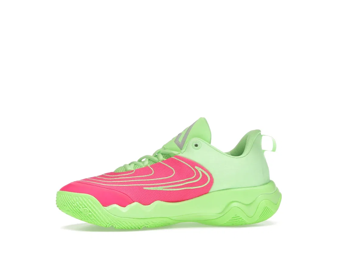 Детские кроссовки для мальчиков с длинным шнурком Nike Giannis Immortality 4 Eva, Lime Blast/Hyper Pink/Iron Grey — фото 3