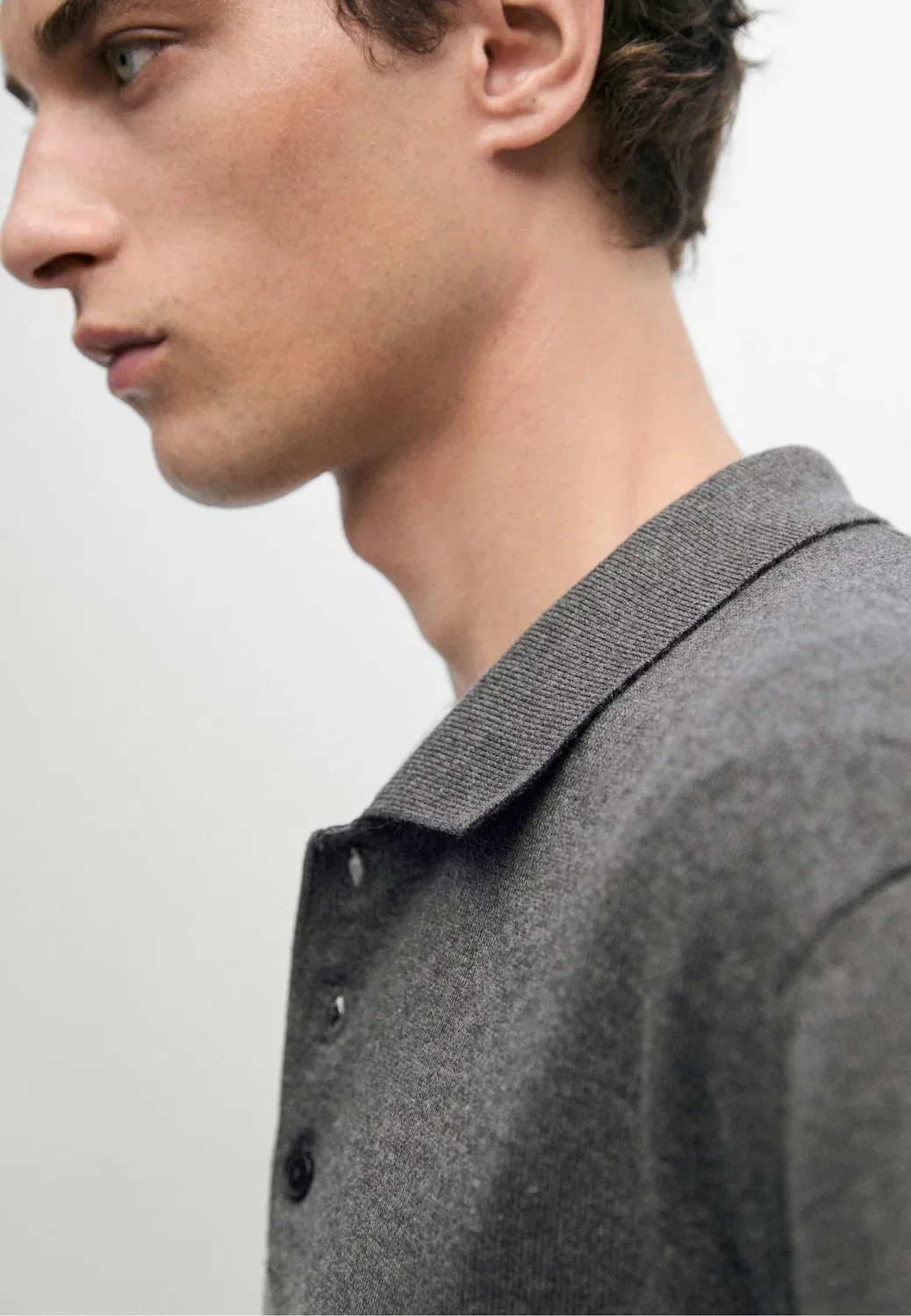 Рубашка поло Massimo Dutti, Dark Grey — фото 4