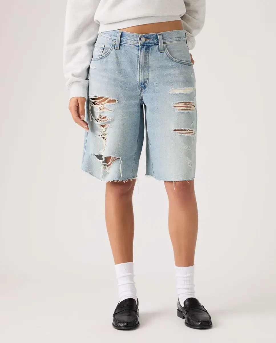 Женские шорты с потертостями Baggy Dad Jort Levi's, Azul Claro — фото 3