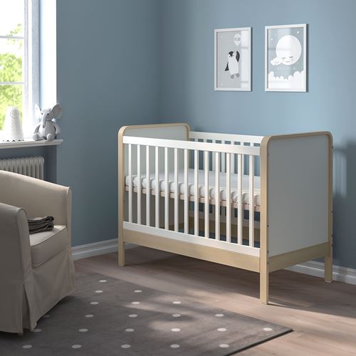 Детская кроватка IKEA ALSKVSRD, 60x120 см, береза/белый — фото 3