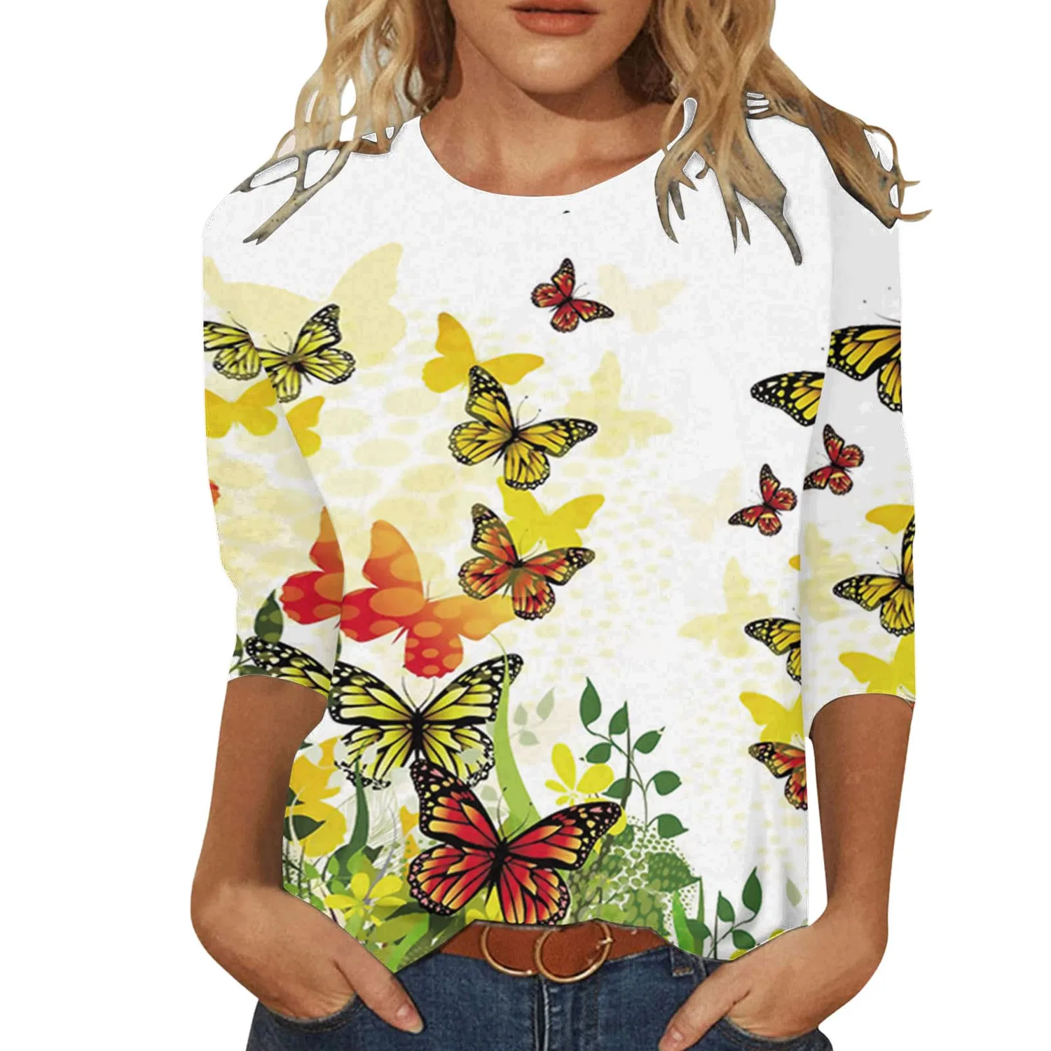 Женская футболка с рукавом 3/4 Night Shirt Half Sleeve, A-green