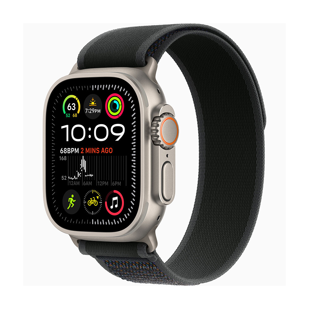 

Умные часы Apple Watch Ultra 2, 49 мм, GPS+Cellular, Natural Titanium Case/Black Trail Loop, S/M, Черный, Умные часы Apple Watch Ultra 2, 49 мм, GPS+Cellular, Natural Titanium Case/Black Trail Loop, S/M