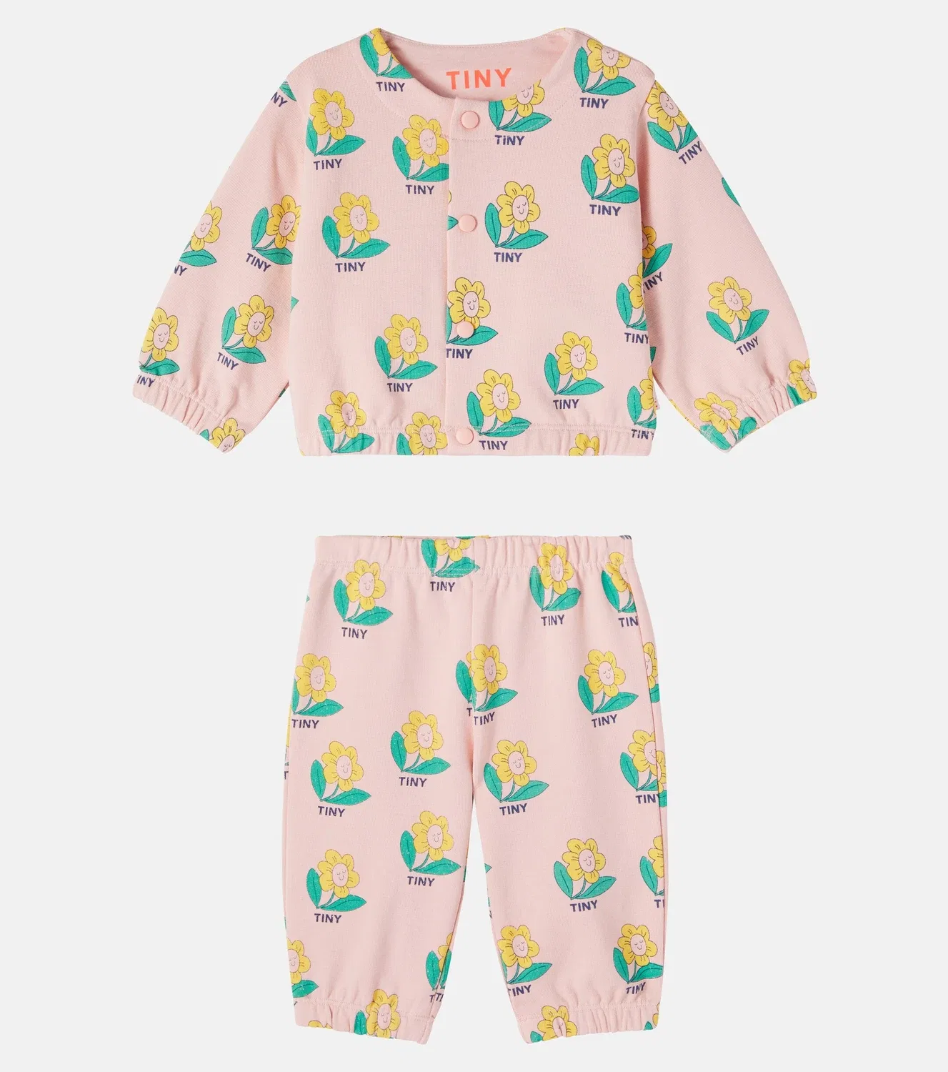 Комплект из свитшота и спортивных штанов с принтом Tinycottons, розовый — фото 4