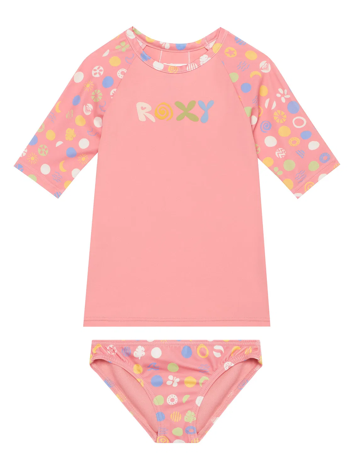 Комплект футболка и плавки для девочки Dot Roxy, розовый — фото 4
