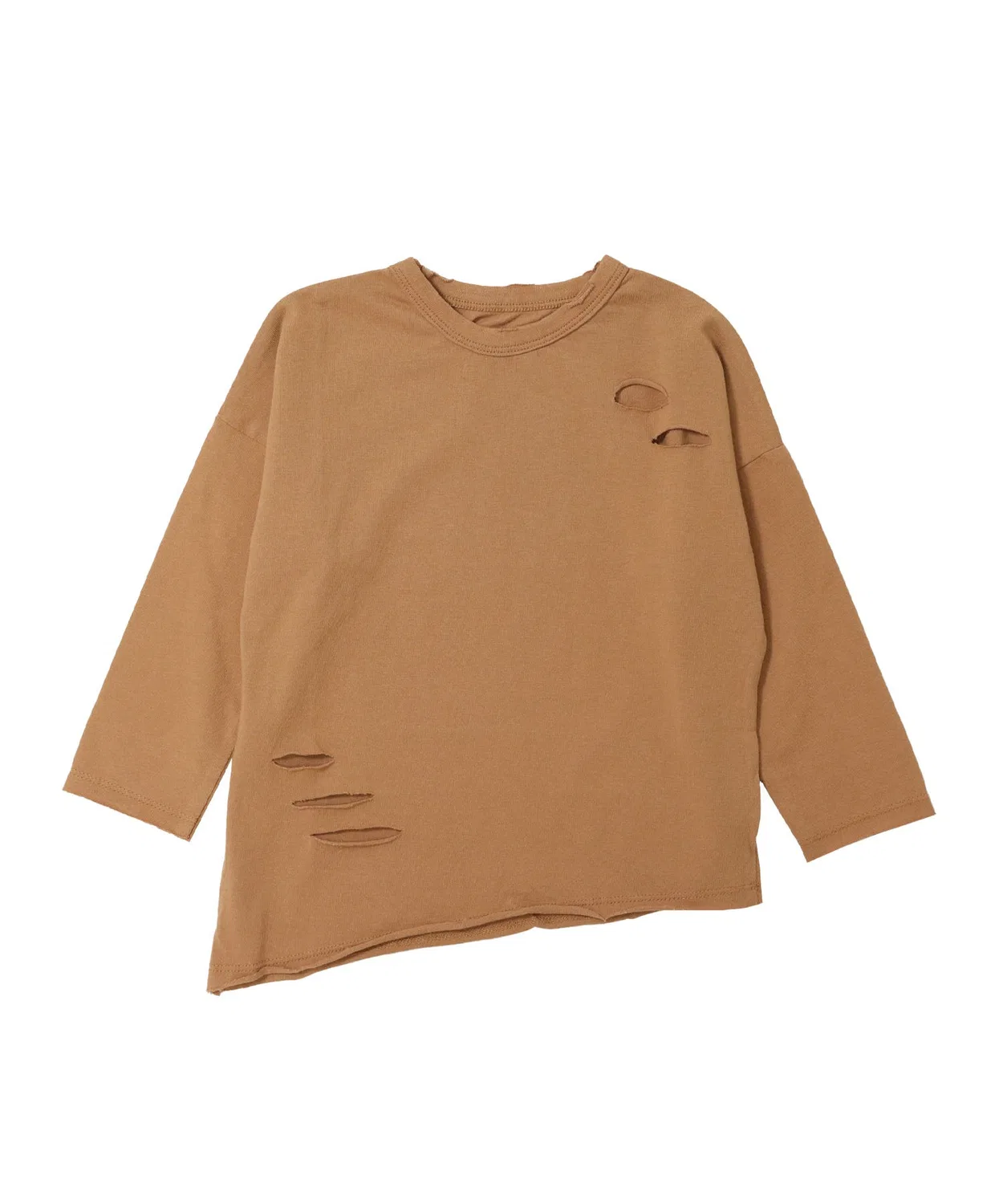 Детская футболка с длинным рукавомс эффектом потертости OSYAREVO, Brown
