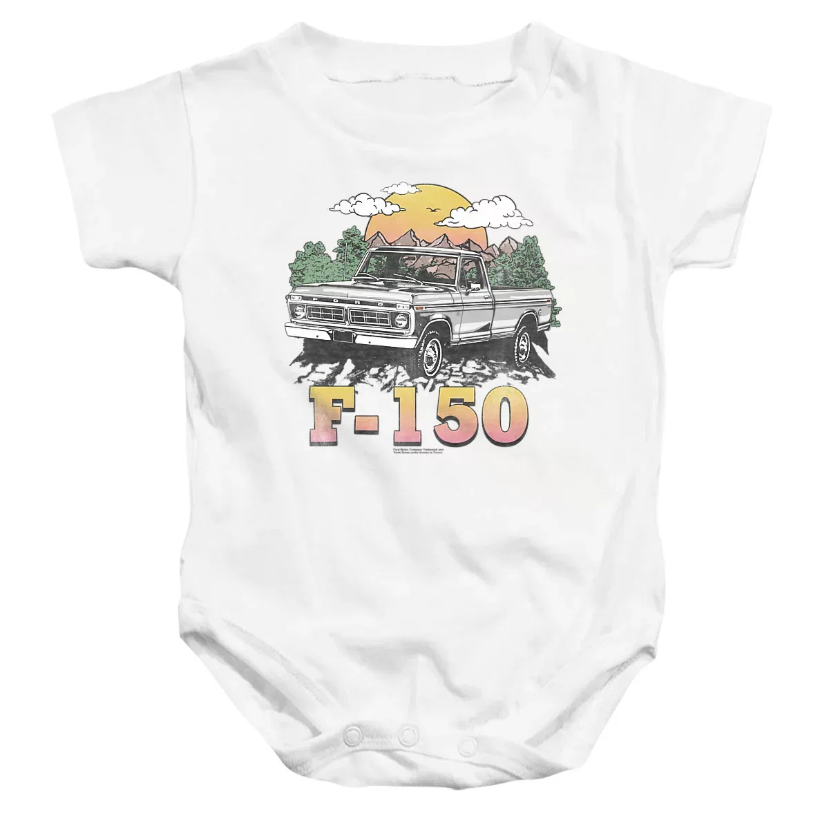 Детское боди с коротким рукавом Baby Ford Trucks F150 Mountain Ride Ford, White