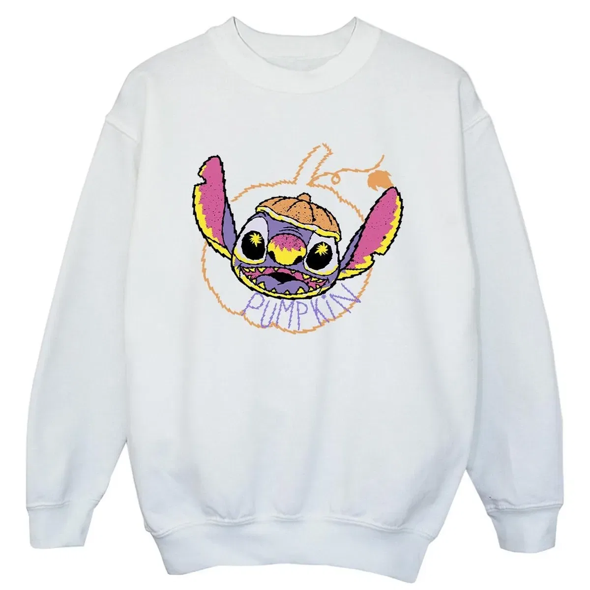 Свитшот с принтом Pumpkin Head Lilo & Stitch, White