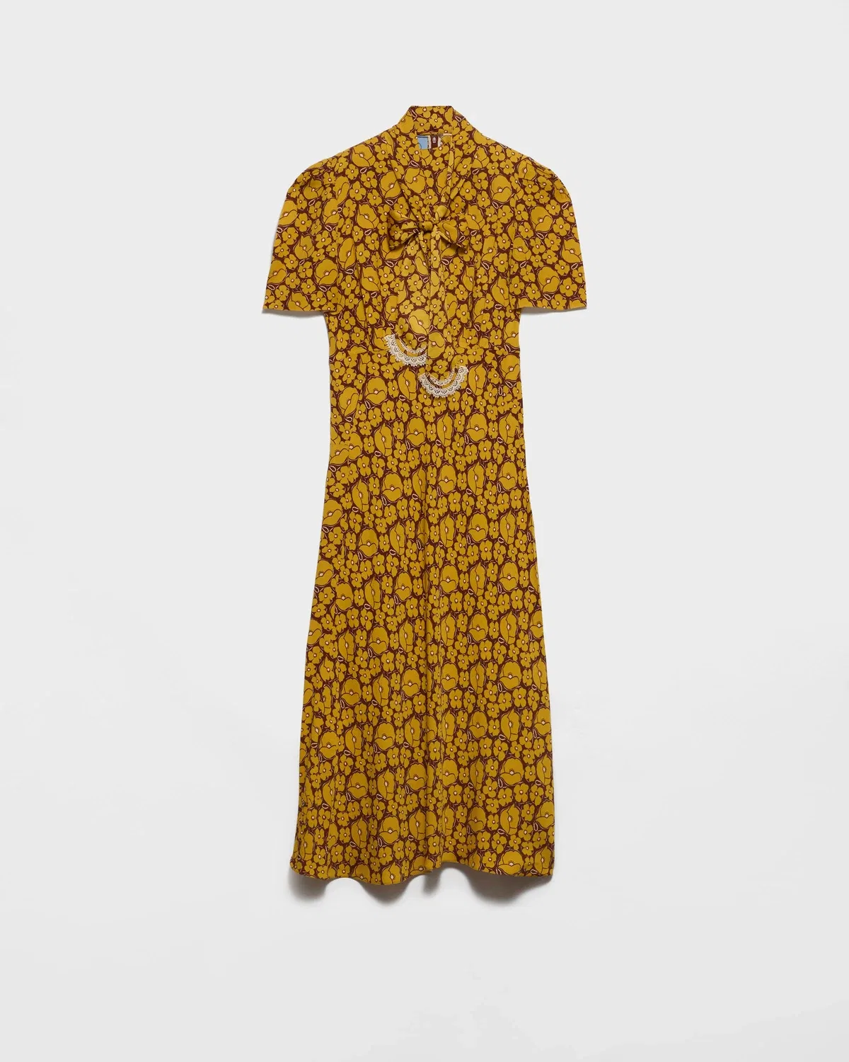 Платье с принтом Prada, Yellow